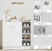 ARMADIO A SCARPIERA IN LEGNO 83 X 30 X 90 CM COLORE BIANCO