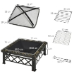 BRACIERE DA GIARDINO CON COPERCHIO PARASCINTILLE IN METALLO 76X76X47 CM NERO