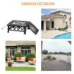 BRACIERE DA GIARDINO CON COPERCHIO PARASCINTILLE IN METALLO 76X76X47 CM NERO