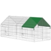 GABBIA PER CONIGLI E GALLINE DA ESTERNO E INTERNO CON PROTEZIONE PARASOLE E GRIGLIA METALLICA, PER ANIMALI PICCOLI, ANATRE, GALLINE, 180X75X75 CM, VERDE