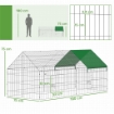 GABBIA PER CONIGLI E GALLINE DA ESTERNO E INTERNO CON PROTEZIONE PARASOLE E GRIGLIA METALLICA, PER ANIMALI PICCOLI, ANATRE, GALLINE, 180X75X75 CM, VERDE