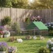 GABBIA PER CONIGLI E GALLINE DA ESTERNO E INTERNO CON PROTEZIONE PARASOLE E GRIGLIA METALLICA, PER ANIMALI PICCOLI, ANATRE, GALLINE, 180X75X75 CM, VERDE