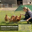 GABBIA PER CONIGLI E GALLINE DA ESTERNO E INTERNO CON PROTEZIONE PARASOLE E GRIGLIA METALLICA, PER ANIMALI PICCOLI, ANATRE, GALLINE, 180X75X75 CM, VERDE