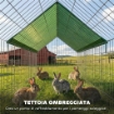 GABBIA PER CONIGLI E GALLINE DA ESTERNO E INTERNO CON PROTEZIONE PARASOLE E GRIGLIA METALLICA, PER ANIMALI PICCOLI, ANATRE, GALLINE, 180X75X75 CM, VERDE