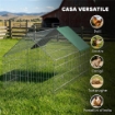 GABBIA PER CONIGLI E GALLINE DA ESTERNO E INTERNO CON PROTEZIONE PARASOLE E GRIGLIA METALLICA, PER ANIMALI PICCOLI, ANATRE, GALLINE, 180X75X75 CM, VERDE