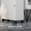 MOBILE BAGNO STRETTO CON RUOTE, ANTE SCORREVOLI, RIPIANI REGOLABILI E 2 FORI PER CARTA IGIENICA, BIANCO