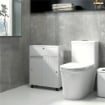 MOBILE BAGNO STRETTO CON RUOTE, ANTE SCORREVOLI, RIPIANI REGOLABILI E 2 FORI PER CARTA IGIENICA, BIANCO
