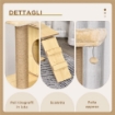 ALBERO TIRAGRAFFI PER GATTI CON CASETTA, 2 LETTINI, AMACA E PALLINA, IN LEGNO, POLIESTERE E SISAL, 60X40X130 CM