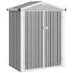 CASETTA DA GIARDINO IN ACCIAIO 1.1M¦ CON DOPPIE PORTE BLOCCABILI, 133X87X178 CM, GRIGIO ARGENTO