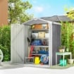 CASETTA DA GIARDINO IN ACCIAIO 1.1M¦ CON DOPPIE PORTE BLOCCABILI, 133X87X178 CM, GRIGIO ARGENTO