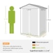 CASETTA DA GIARDINO IN ACCIAIO 1.1M¦ CON DOPPIE PORTE BLOCCABILI, 133X87X178 CM, GRIGIO ARGENTO