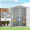 CASETTA DA GIARDINO IN ACCIAIO 1.1M¦ CON DOPPIE PORTE BLOCCABILI, 133X87X178 CM, GRIGIO ARGENTO