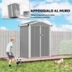 CASETTA DA GIARDINO IN ACCIAIO 1.1M¦ CON DOPPIE PORTE BLOCCABILI, 133X87X178 CM, GRIGIO ARGENTO