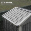 CASETTA DA GIARDINO IN ACCIAIO 1.1M¦ CON DOPPIE PORTE BLOCCABILI, 133X87X178 CM, GRIGIO ARGENTO