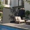 TENDA LATERALE RETRATTILE IMPERMEABILE E UV 50+, IN ALLUMINIO, ACCIAIO E POLIESTERE, 420X185 CM, GRIGIO SCURO