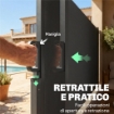 TENDA LATERALE RETRATTILE IMPERMEABILE E UV 50+, IN ALLUMINIO, ACCIAIO E POLIESTERE, 420X185 CM, GRIGIO SCURO