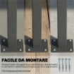 TENDA LATERALE RETRATTILE IMPERMEABILE E UV 50+, IN ALLUMINIO, ACCIAIO E POLIESTERE, 420X185 CM, GRIGIO SCURO