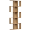 LIBRERIA SCAFFALE A 5 LIVELLI A S CON 15 RIPIANI, IN LEGNO, 80X24X200 CM, COLOR ROVERE