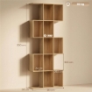 LIBRERIA SCAFFALE A 5 LIVELLI A S CON 15 RIPIANI, IN LEGNO, 80X24X200 CM, COLOR ROVERE