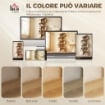 LIBRERIA SCAFFALE A 5 LIVELLI A S CON 15 RIPIANI, IN LEGNO, 80X24X200 CM, COLOR ROVERE