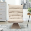 POLTRONA RELAX GIREVOLE 360¦ CON SCHIENALE REGOLABILE IN 5 POSIZIONI IN TESSUTO EFFETTO LINO, BEIGE