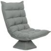 POLTRONA RELAX GIREVOLE 360¦ CON SCHIENALE REGOLABILE IN 5 POSIZIONI IN TESSUTO EFFETTO VELLUTO, GRIGIO CHIARO