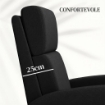 POLTRONA RELAX RECLINABILE MANUALE 160¦ CON POGGIAPIEDI IN TESSUTO EFFETTO LINO, NERO