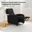 POLTRONA RELAX RECLINABILE MANUALE 160¦ CON POGGIAPIEDI IN TESSUTO EFFETTO LINO, NERO