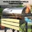 BARBECUE A CARBONE, GRIGLIA MOBILE CON RIPIANI PIEGHEVOLI E TERMOMETRO