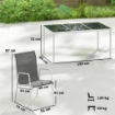 SET DA GIARDINO 7 PEZZI: TAVOLO RETTANGOLARE E 6 SEDIE IMPILABILI