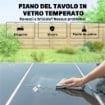 SET DA GIARDINO 7 PEZZI: TAVOLO RETTANGOLARE E 6 SEDIE IMPILABILI