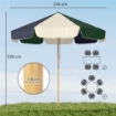 OMBRELLONE DA GIARDINO CON TELAIO EFFETTO LEGNO, TETTUCCIO A BLOCCHI DI COLORE CON 8 STECCHE, UV 30+