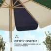 OMBRELLONE DA GIARDINO CON TELAIO EFFETTO LEGNO, TETTUCCIO A BLOCCHI DI COLORE CON 8 STECCHE, UV 30+