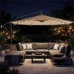 OMBRELLONE DA GIARDINO OMBRELLONE DECENTRATO CON LED SOLARI, 3X3M, CACHI