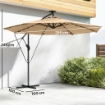 OMBRELLONE DA GIARDINO OMBRELLONE DECENTRATO CON LED SOLARI, 3X3M, CACHI