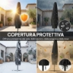 OMBRELLONE DA GIARDINO OMBRELLONE DECENTRATO CON LED SOLARI, 3X3M, CACHI