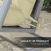 SET 4 CUSCINI DA GIARDINO PER SCHIENALE E SEDUTA CON IMBOTTITURA, IN POLIESTERE, CREMA