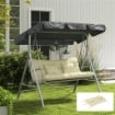 SET 4 CUSCINI DA GIARDINO PER SCHIENALE E SEDUTA CON IMBOTTITURA, IN POLIESTERE, CREMA