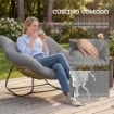 SEDIA A DONDOLO DA INTERNI ED ESTERNI CON SEDUTA EXTRA LARGA DA 60 CM E CUSCINO IMBOTTITO, GRIGIO