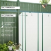 SERRA DA GIARDINO CON 2 PORTE AVVOLGIBILI, SCAFFALE A 3 RIPIANI E TASCHE LATERALI, BIANCO E VERDE