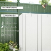 SERRA DA GIARDINO CON 2 PORTE AVVOLGIBILI, SCAFFALE A 3 RIPIANI E TASCHE LATERALI, BIANCO E GRIGIO