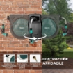 AVVOLGITUBO DA GIARDINO RETRATTILE CON TUBO DELL'ACQUA 30+2 M, DA PARETE & DA MANICO, GIREVOLE, 7 MODALITÓ, NERO