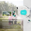 AVVOLGITUBO DA GIARDINO RETRATTILE CON TUBO DELL'ACQUA 25+2 M E 7 GETTI PER IRRIGAZIONE, VERDE E GRIGIO CHIARO