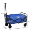 CARRELLO DA GIARDINO 62L PIEGHEVOLE CON MANIGLIA REGOLABILE, IN METALLO E TESSUTO OXFORD, 76X48X86 CM, BLU