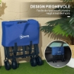 CARRELLO DA GIARDINO 62L PIEGHEVOLE CON MANIGLIA REGOLABILE, IN METALLO E TESSUTO OXFORD, 76X48X86 CM, BLU