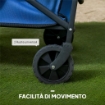CARRELLO DA GIARDINO 62L PIEGHEVOLE CON MANIGLIA REGOLABILE, IN METALLO E TESSUTO OXFORD, 76X48X86 CM, BLU