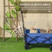 CARRELLO DA GIARDINO 62L PIEGHEVOLE CON MANIGLIA REGOLABILE, IN METALLO E TESSUTO OXFORD, 76X48X86 CM, BLU