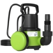 POMPA ACQUA SPORCA/PULITA 400W, 9.000L/H, POMPA SOMMERSA ACQUE SPORCHE 7M PROFONDITÓ MAX, GESTISCE PARTICELLE FINO A 15MM, INTERRUTTORE A GALLEGGIANTE, VERDE