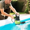 POMPA ACQUA SPORCA/PULITA 400W, 9.000L/H, POMPA SOMMERSA ACQUE SPORCHE 7M PROFONDITÓ MAX, GESTISCE PARTICELLE FINO A 15MM, INTERRUTTORE A GALLEGGIANTE, VERDE