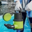 POMPA ACQUA SPORCA/PULITA 400W, 9.000L/H, POMPA SOMMERSA ACQUE SPORCHE 7M PROFONDITÓ MAX, GESTISCE PARTICELLE FINO A 15MM, INTERRUTTORE A GALLEGGIANTE, VERDE